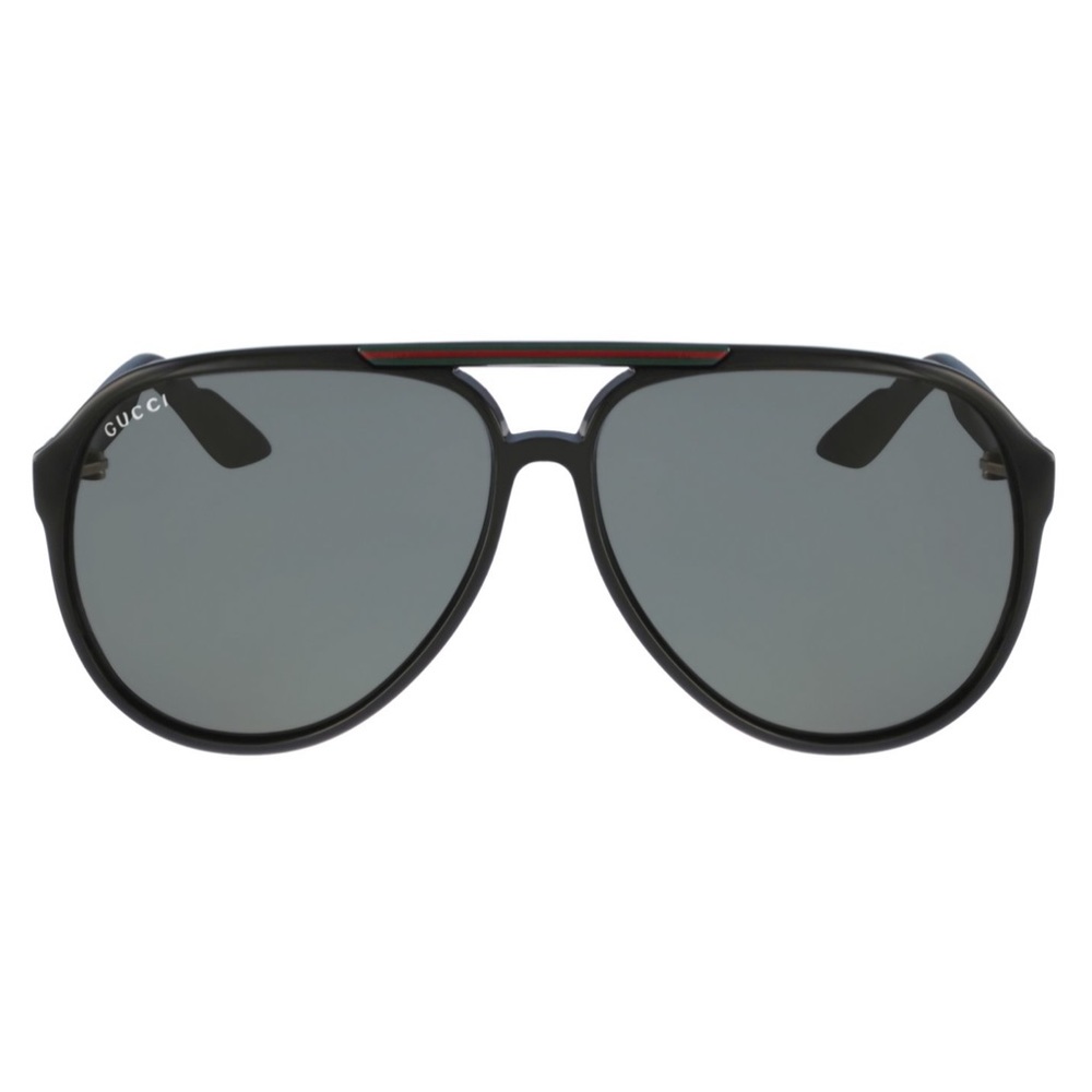 GUCCI GG1627/S  D28R6 59mm Black Web Aviator Sunglasses Italy